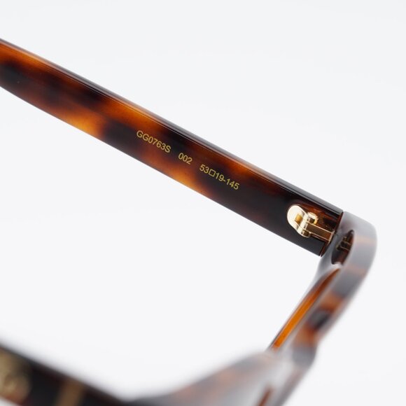 Gucci GG0763S 002 Sunglasses Havana Cat Eye Frame, Brown Gradient Lenses
